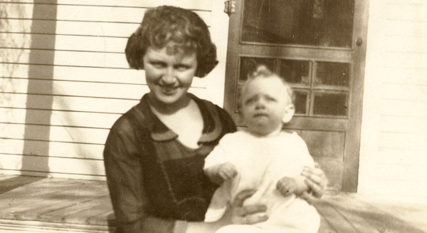 Bill Daniels with his mother, Adele.