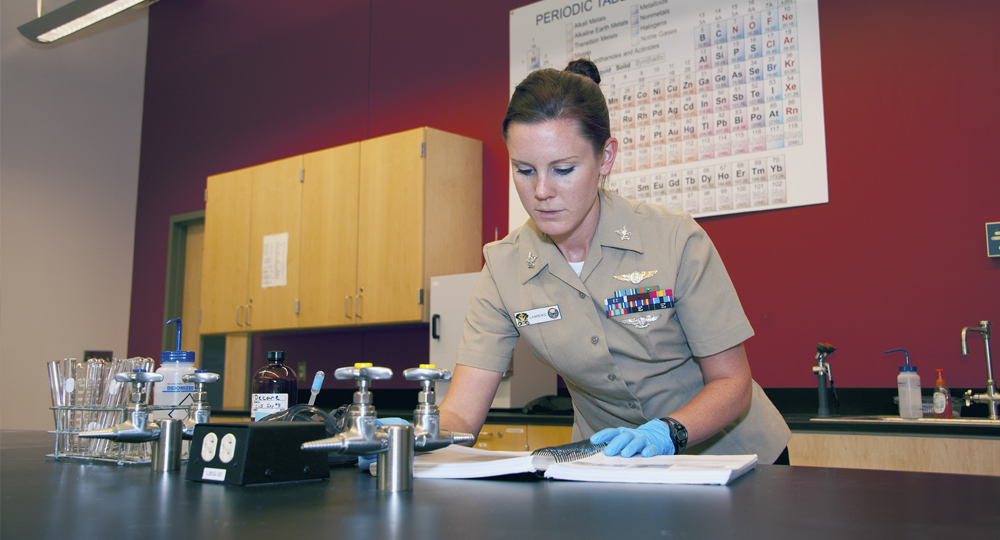 BOS Scholar in science lab