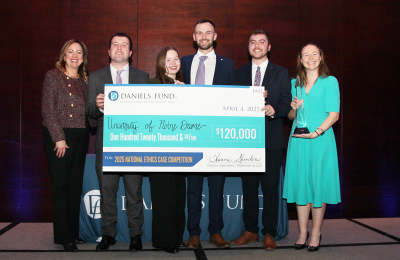 University of Notre Dame Team with winning $120,000 check