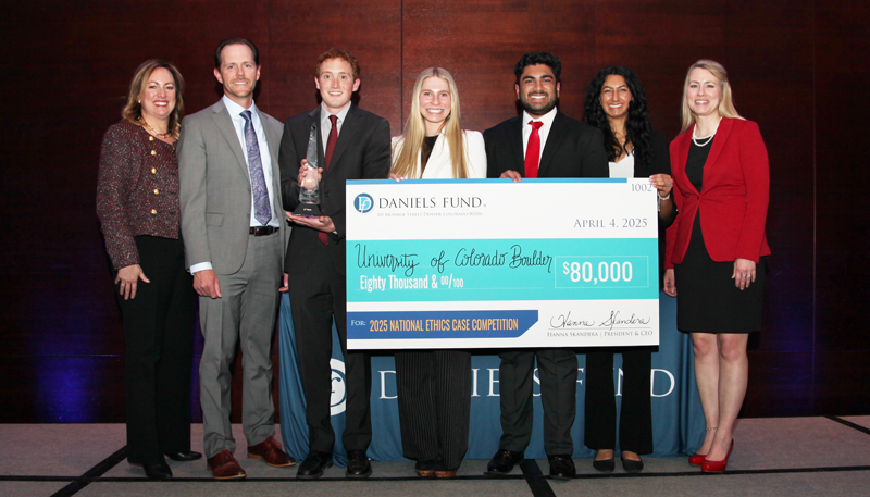 University of Colorado Boulder Team with $80,000 check