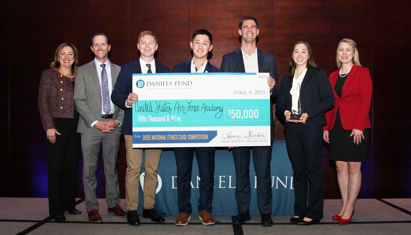 US Air Force Academy Team with $50,000 check